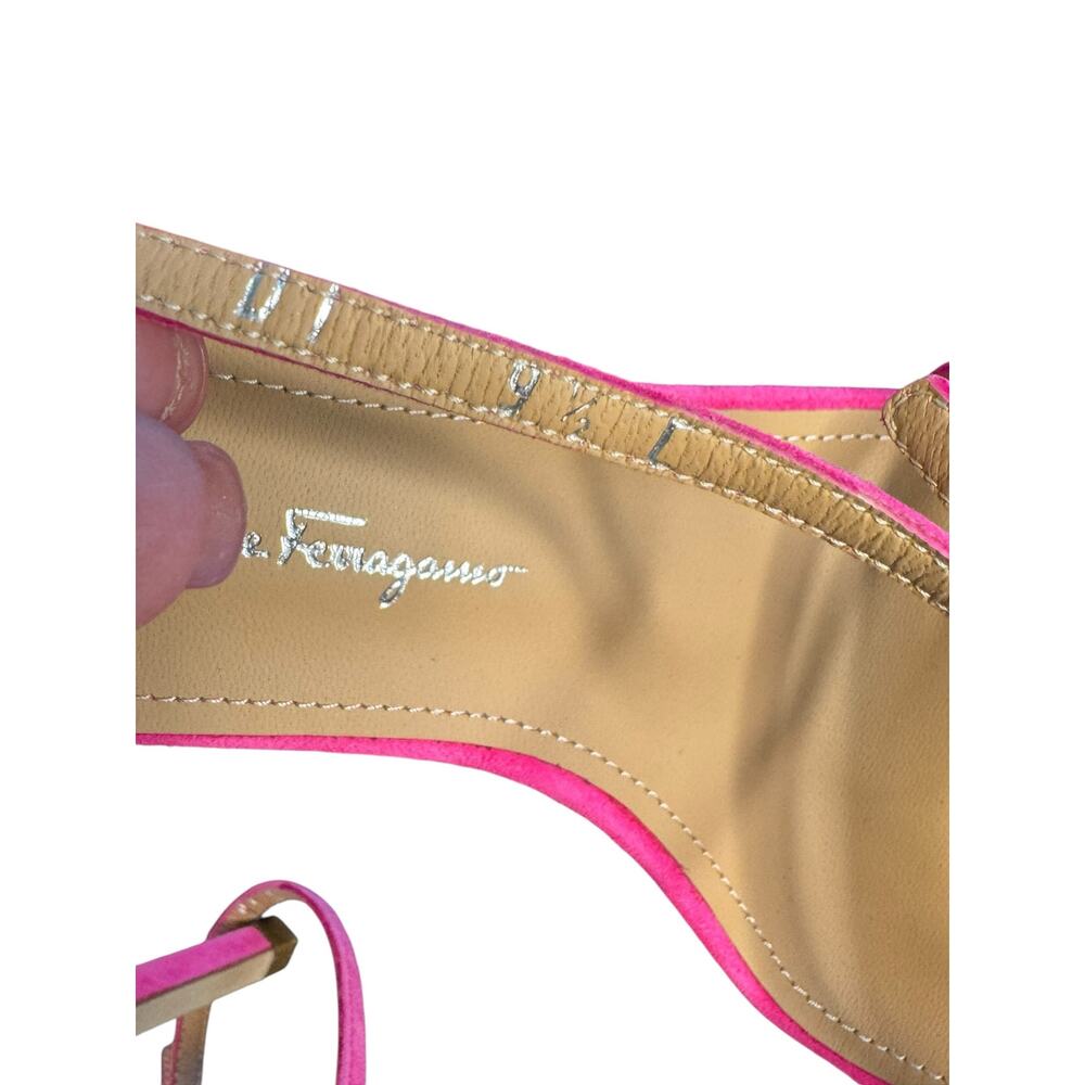 Ferragamo NIB Ines 95 Stiletto Sandal in Hot Pink Size 9.5 - Picture 5 of 12